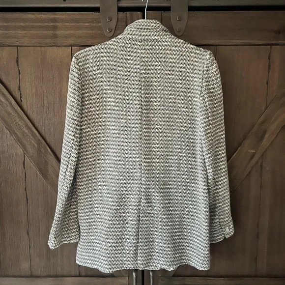 Zara Textured Double Breasted Peaked Lapel Tweed Blazer Jacket Size Medium - Picture 5 of 10